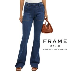FRAME Le Flare De Francoise Patch Pocket Jeans 30 Retail $288